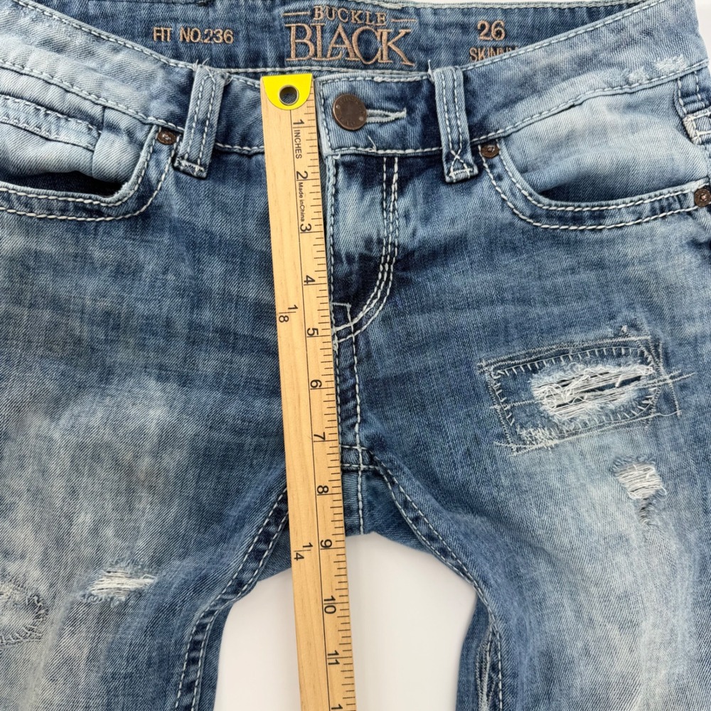 Buckle Black Skinny Jeans Women 26 Blue Fit No. 236 Distressed BBW1011 - Picture 9 of 10